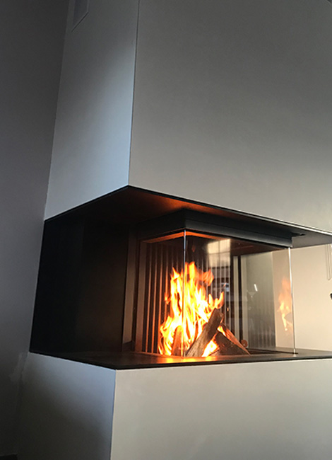 Foyer bois 3 côtés